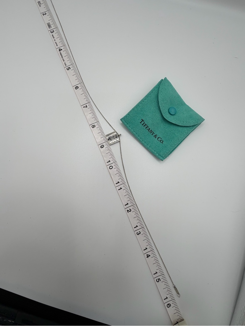 16” Tiffany & Co. Silver NY Notes Square Wavy Pendant Necklace in Pouch Rare - Picture 12 of 13